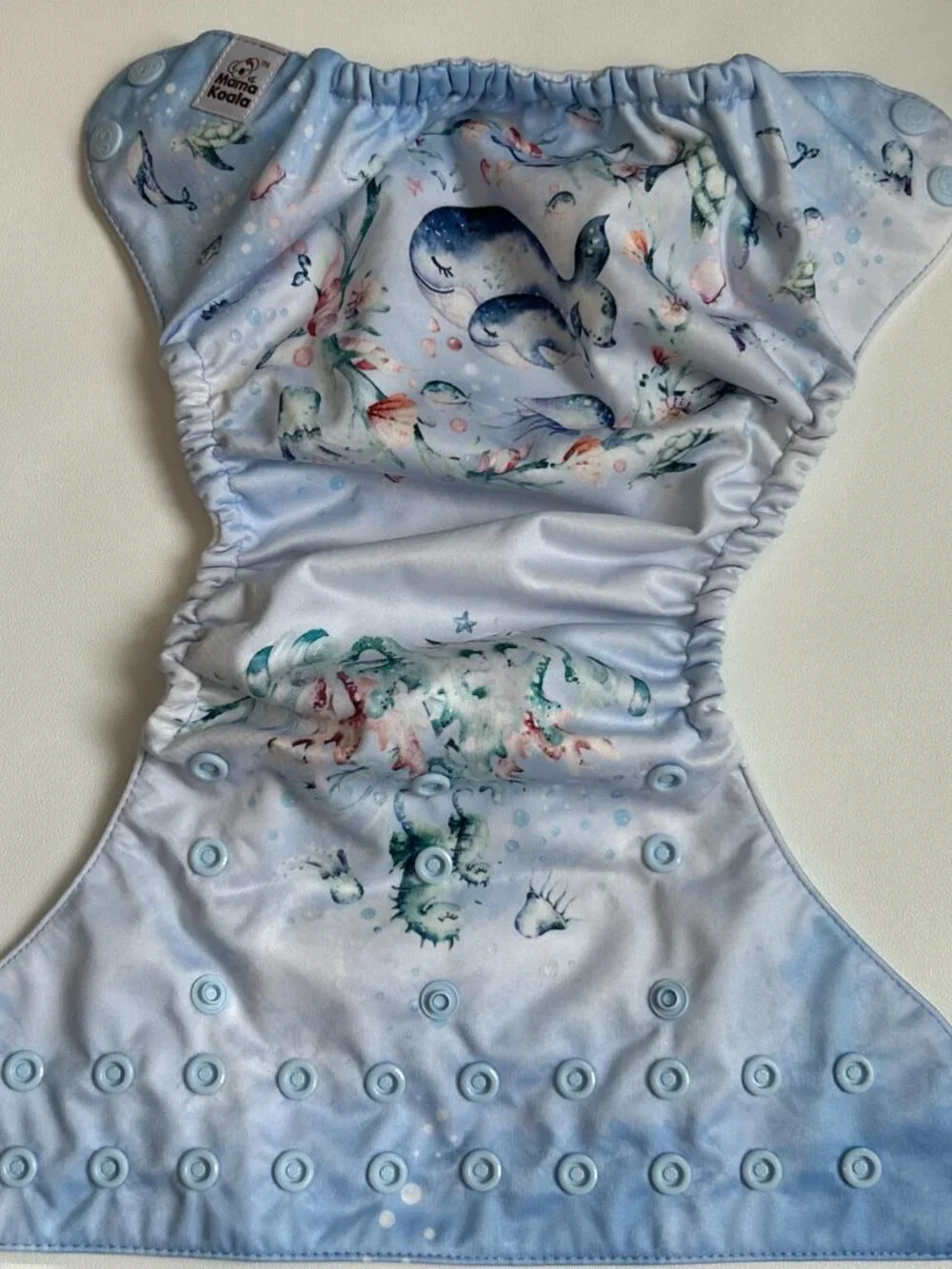 Mama Koala Ocean Sea Life Pocket Cloth Diaper OS No Insert NEW